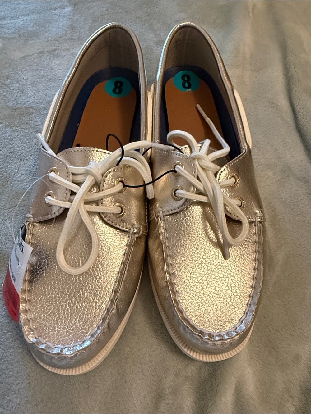 Sperry Women's Metallic Gold Lace-Up Boat Shoes